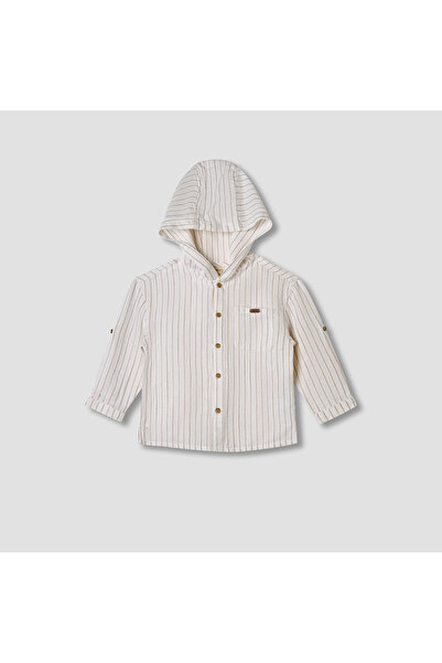 giggles قميص مخطط بغطاء رأس وأكمام طويلة