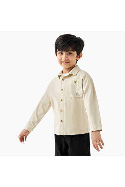 Juniors Corduroy Shirt with Collar and Long Sleeves