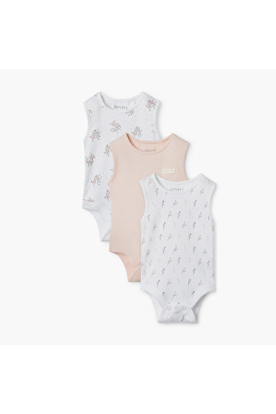 Juniors طقم ملابس داخلية مطبوعة بدون أكمام - 3 قطع