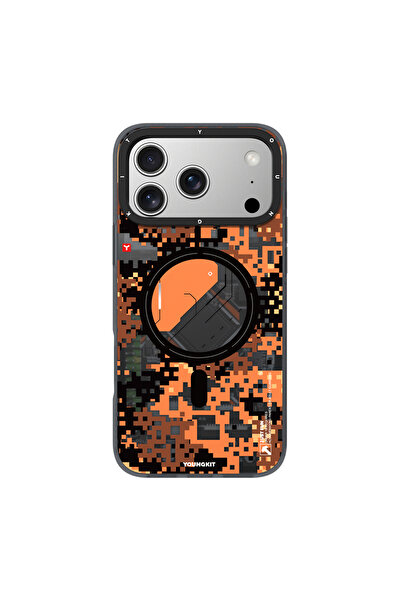 Youngkit iPhone 17 Pro Max Uyumlu Kılıf M-Safe Şarj Özellikli Camouflage Syke...