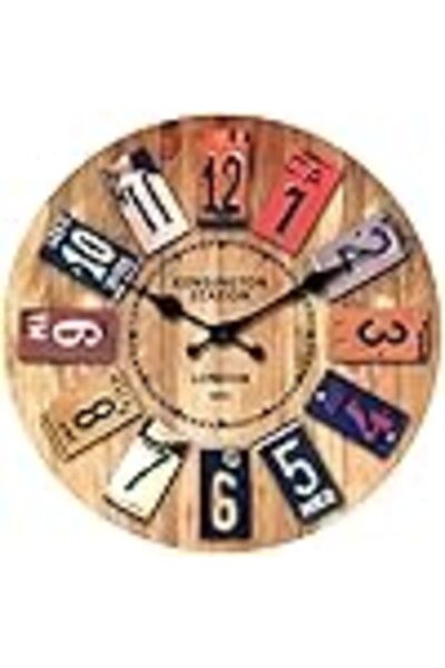 Arabest Modern Minimalist Silent Quartz Clock - Battery Operated Easy to Read Retro 12-Inch Wall Clock