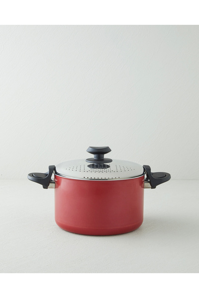 English Home New Rio Premium Makarna ve Popcorn Tencere 22 cm Kırmızı