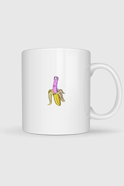 Bahriyeli Collection Banana and Middle Finger Printed Mug Cups