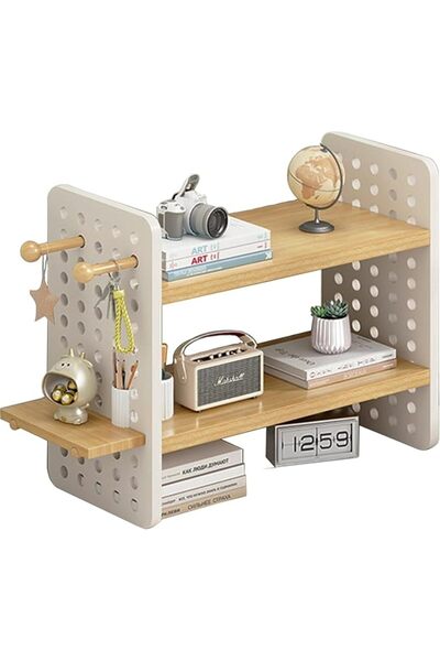 Arabest 3 Tier Desk Storage Organizer, Desktop Display Shelf Desk Stand Bookcase Desktop Bookshelf for Home