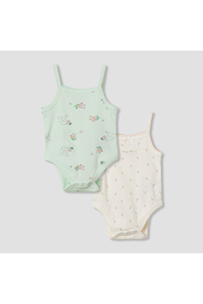 Juniors طقم مكون من قطعتين من بدلة جسم بدون أكمام بنقشة زهور