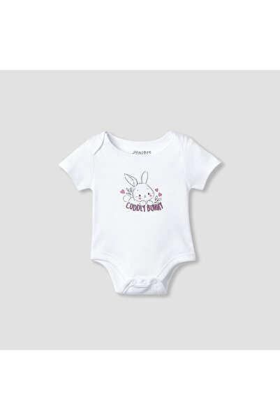 Juniors بدلة جسم برقبة دائرية وإغلاق بأزرار كبس - قطن - أكمام قصيرة