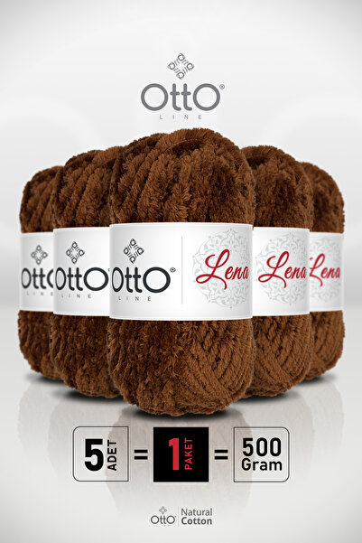 Otto لينا - بني - عبوة من 5 قطع - 4 مم/100 جرام/75 متر - خيط فرو الثعلب