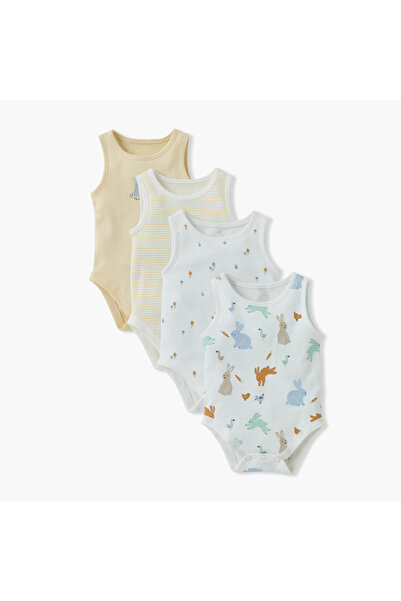 Juniors Printed Sleeveless Bodysuit - Set of 4