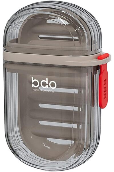 Arabest Portable&Leak-proof Soap Dish with Lid Portable Soap Dish for Travel Soap Dish-Clear Black