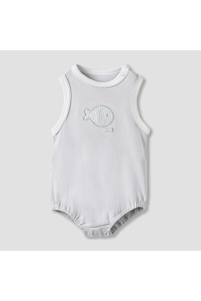 giggles بدلة جسم بدون أكمام مزينة برسومات سمكة مع إغلاق بأزرار