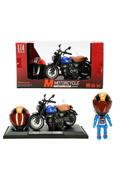 Sunman 1:14 Sesli ve Işıklı Honda Monkey Die Cast Çek Bırak Motosiklet - Mavi...