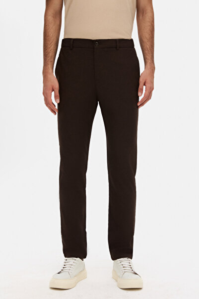 Tween Relaxed Fit Kahverengi Düz Kumaş Pantolon