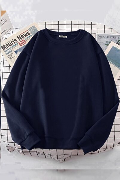 KOZİA OUTDOORS Hanorac unisex bleumarin cu guler rotund