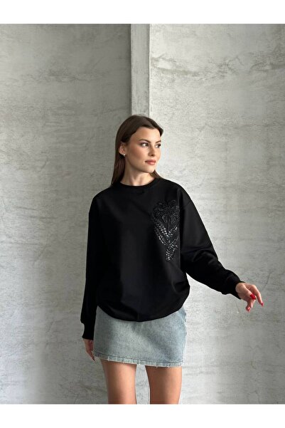 Erciyes Çiçek Nakış Detaylı Sweat