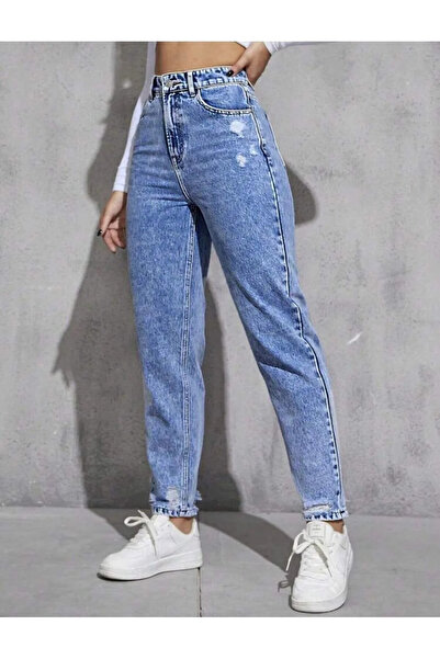 Noxter Women's Denim Trousers with Holes