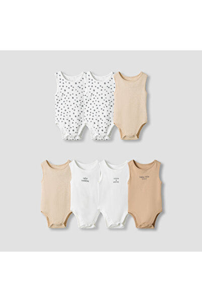 Juniors Round Neck Bodysuit with Snap Button Closure - Cotton - Sleeveless - ...