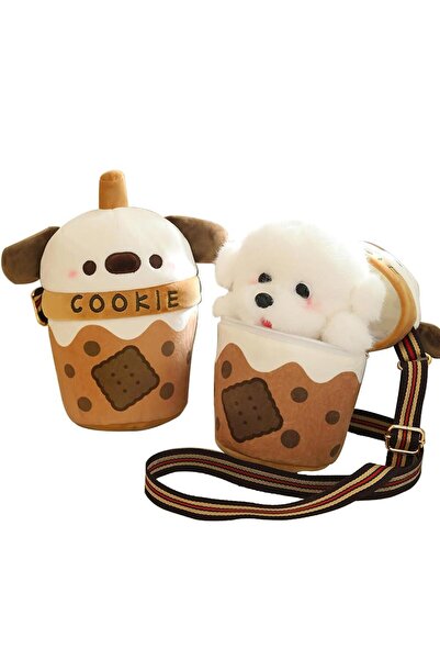 Arabest دمية (كلب على شكل فنجان شاي - فنجان شاي بالحليب خارجي 25 سم، كلب داخل...