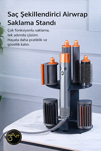 3art Metal Airwrap dyso_n Masa Üstü Metal Saç Aletleri Organizer - Fön Maşa T...