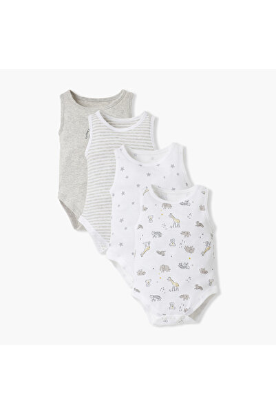 Juniors Printed Sleeveless Bodysuit - Set of 4