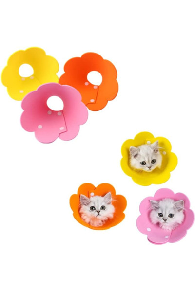 RAWAID Adjustable Pet Cone for Small and Medium Dogs and Cats for Recovery - 3Pcs