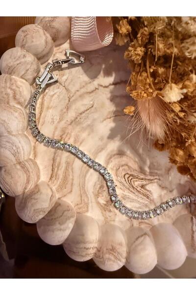 NİSARES Zircon Stone Steel Waterway Bracelet – 2 mm / 3 mm / 4 mm