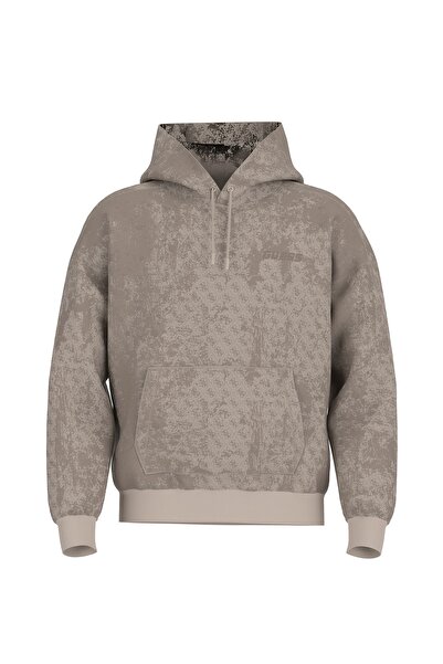 Guess Z5RQ16K9YI1P1KM GOTAM HOODIE Bej Kapüşon Yaka Standart Desenli Erkek Sw...