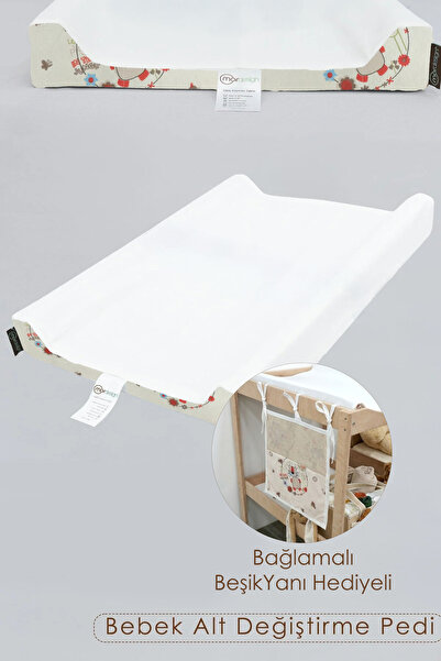 mordesign منظم جانبي لسرير الأطفال مع وسادة لتغيير الحفاضات