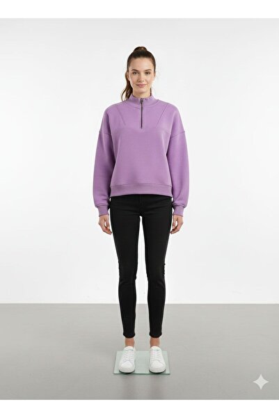 Paydey Hanorac cu jumătate de fermoar în interior cu căptușeală din fleece O ...