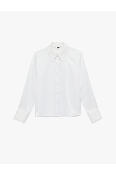 Koton Slim Fit Long Sleeve Buttoned Classic Collar Satin Shirt