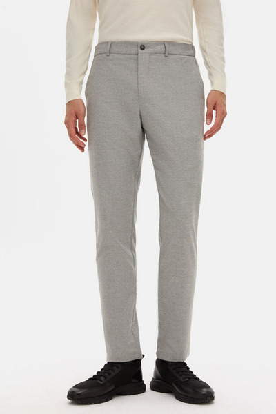 Tween Relaxed Fit Gri Düz Kumaş Pantolon