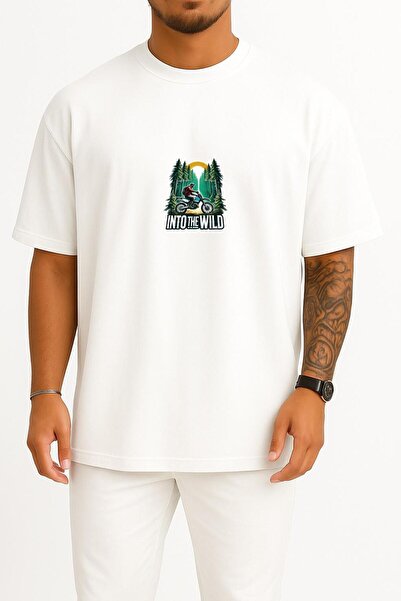 Bahriyeli Collection supradimensionat Into The Wild Explore The World Chest B cu imprimeu Tricou unisex