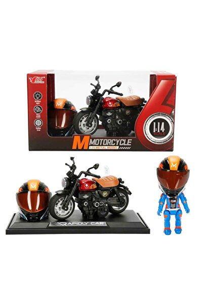 Sunman 1:14 Sesli ve Işıklı Honda Monkey Die Cast Çek Bırak Motosiklet - Kırm...