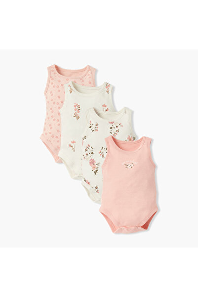 Juniors Printed Sleeveless Bodysuit - Set of 4
