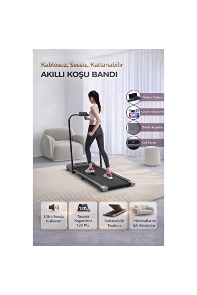 Kızıltoprak Akıllı Koşu Bandı Ev - Ofis - Spor Salonu Pratik Sessiz Koşu Bandı