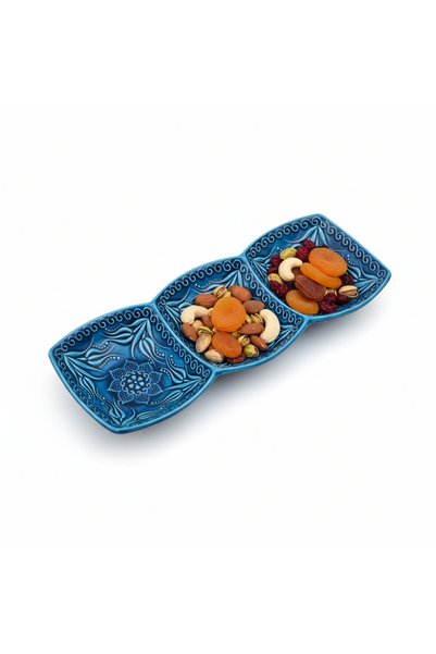 sharp&art 3-Section Ceramic Breakfast and Snack Plate, Stylish Design, Fine Workmanship, 4 Options