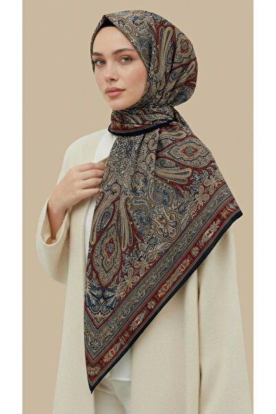 Karaca Eşarp ZÜMRÜT DESENLİ 120 CM COTTON ŞAL EŞARP - KIRMIZI