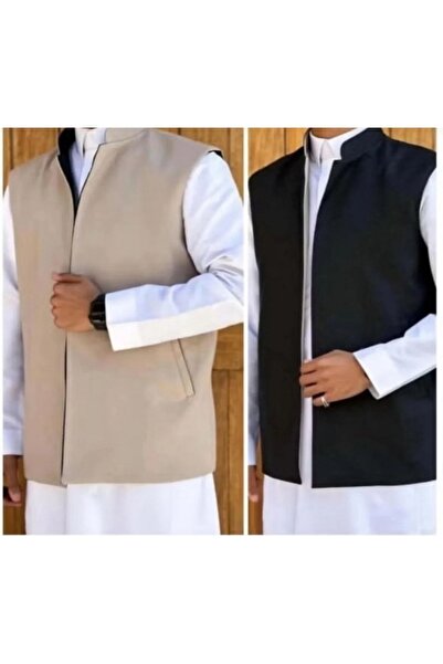 Generic Luxurious men's winter vest, double-sided, with a traditional Sadu design, made from high-quality, luxurious fabric.