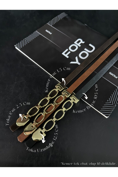 Fiori حزام نسائي أساسي بثلاثة حلقات رفيعة، حزام للسترة، حزام للملابس