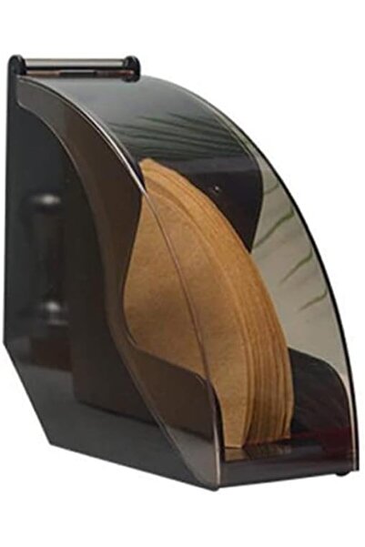 Yelajoy Coffee Filter Holder,Clear Acrylic Coffee Filter Paper Holder Storage,with Dustproof Cover,Black