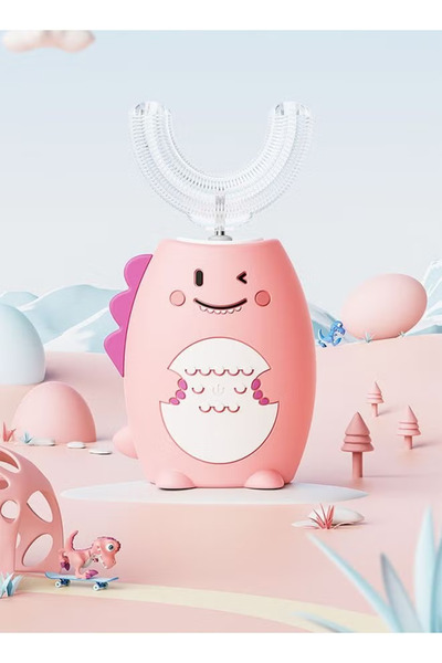 Yelajoy Children's Electric Toothbrush,U-Shaped Ultrasonic Rechargeable,Silicone Brush Head,Waterproof