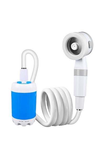 Arabest Rechargeable Outdoor Shower Head Sprayer, Camping Shower Pump, Pumps Water from Bucket(Blue)