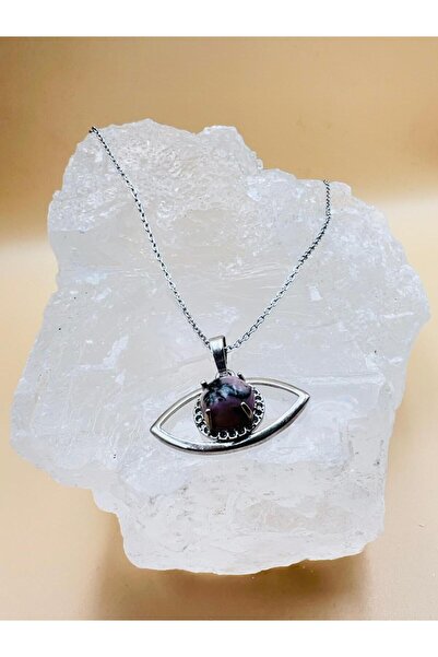 GÜMÜŞTEL EL SANATLARI Certified Jasper Natural Stone Eye-Themed Necklace