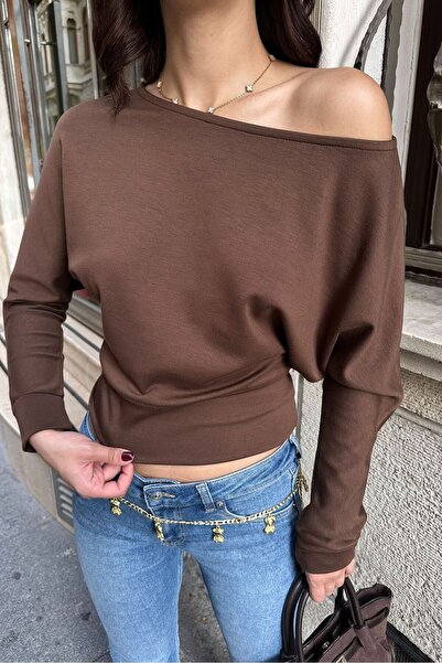 R-Style Modal Kumaş Kayık Yaka Bluz