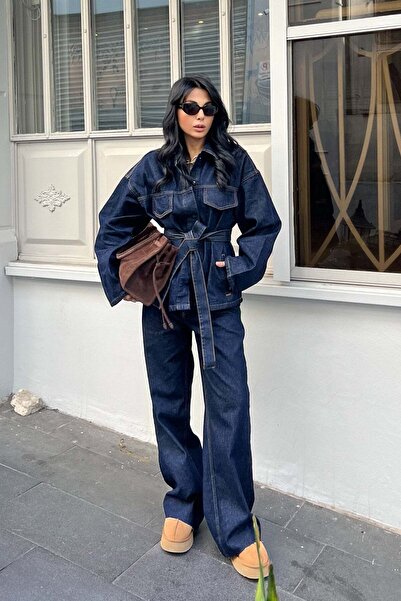 Bak'ap Premium Leopard Denim Jacket-Pants 2-Piece Set