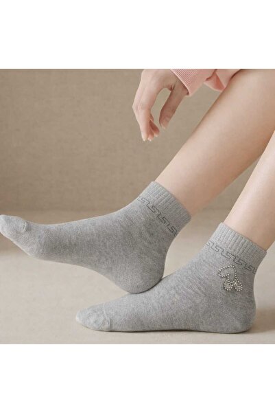 gigigiyim جوارب نسائية مطرزة بالحجر مع إكسسوارات على شكل قلب