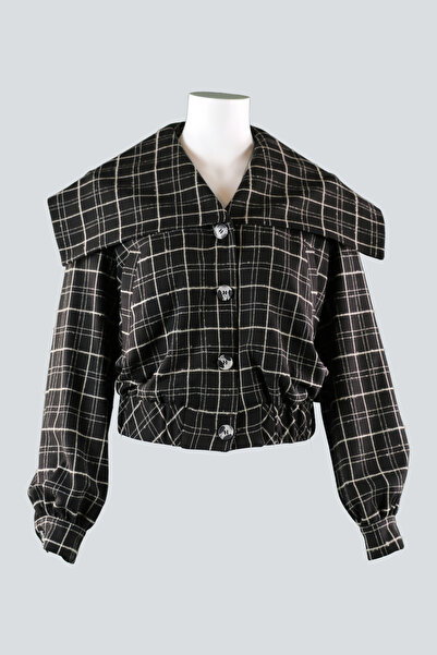 IDYL Navy Collar Bomber Jacket