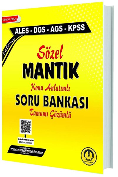 tasarı eğitim yayınları ALES DGS KPSS MEB AGS Sözel Mantık Konu Anlatımlı Sor...