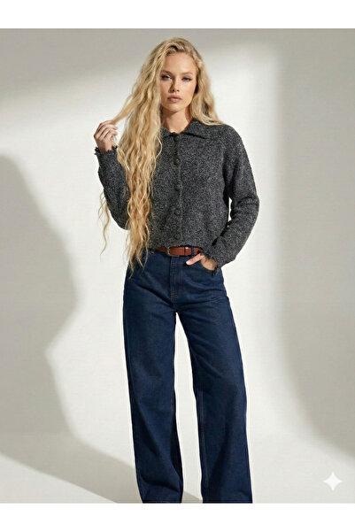 ribana Women's Regular Fit Basic Soft Textured Plain Knit Cardigan