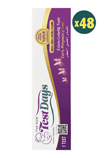 Testdays Midstream Erken Gebelik Testi %99.8 Doğruluk Oranı 48 Adet