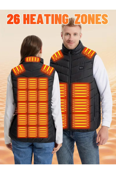 Modaadresiniz 26 noktadan usb ısıtmalı kadın erkek unisex termal ısıtmalı yelek